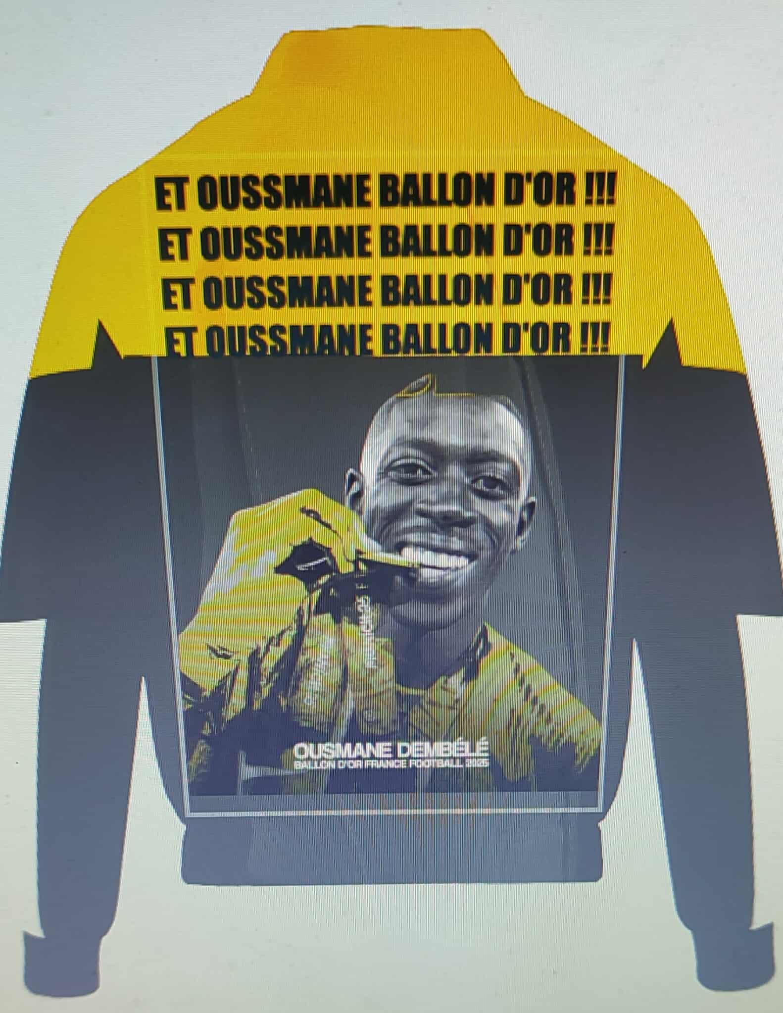 La Veste " ET OUSMANE BALLON D'OR "(En Edition Ultra Limitée)  ( INCROYABLE !!! EXCEPTIONNELLE !!! MAGNIFIQUE ) ! JAMAIS VU ! RARE ! EXCLUSIVE!(UNIQUE AU MONDE )