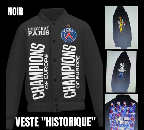 La Veste " HISTORIQUE "( NOIR )  (En Edition Ultra Limitée)  ( INCROYABLE !!! EXCEPTIONNELLE !!! MAGNIFIQUE ) ! JAMAIS VU ! RARE ! EXCLUSIVE!(UNIQUE AU MONDE )