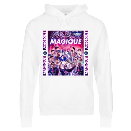 Pull à Capuche " MAGIQUE " ( Blanc ) ( ADULTE HOMME & FEMME )