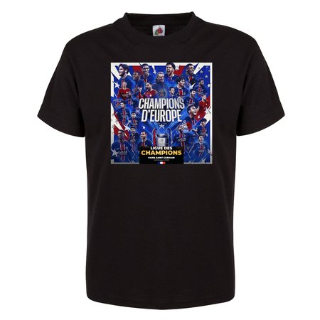 Tee - shirt " CHAMPION D ' EUROPE " ( Noir ) ( ADULTE)  HOMME & FEMME