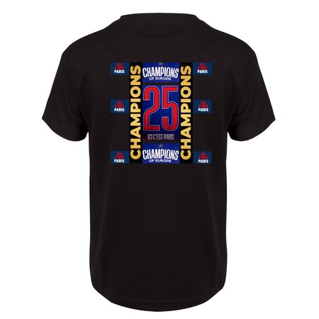 Tee - shirt " CHAMPION D ' EUROPE " ( Noir ) ( ADULTE)  HOMME & FEMME