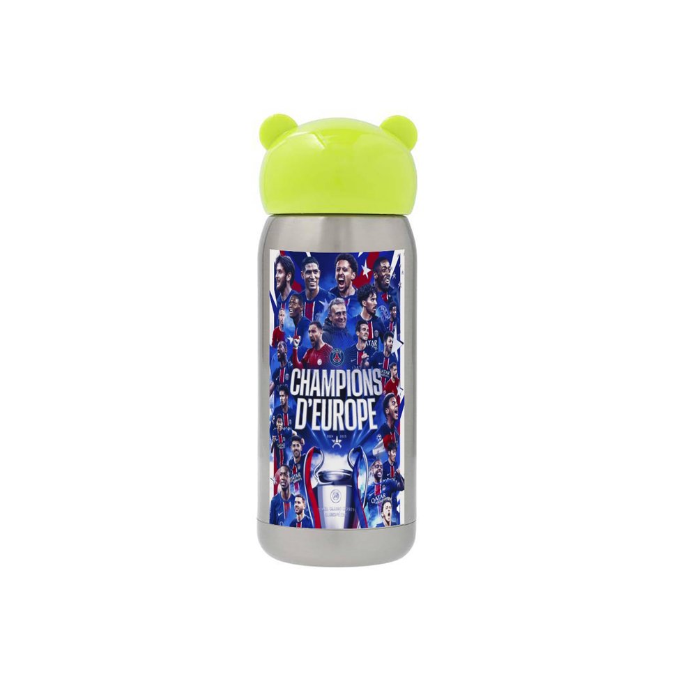 Bouteille thermos en acier inoxydable  couleur argenté–325 ml  " CHAMPION D EUROPE "