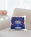 Coussin " CHAMPION D EUROPE " 35.6 cm X 35.6 cm ( MOYEN/PETIT)
